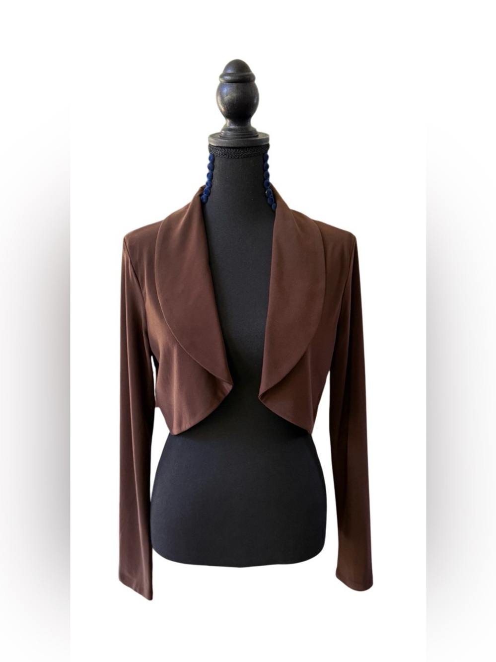 Cato Brown Cropped Open-Front Bolero Shrug